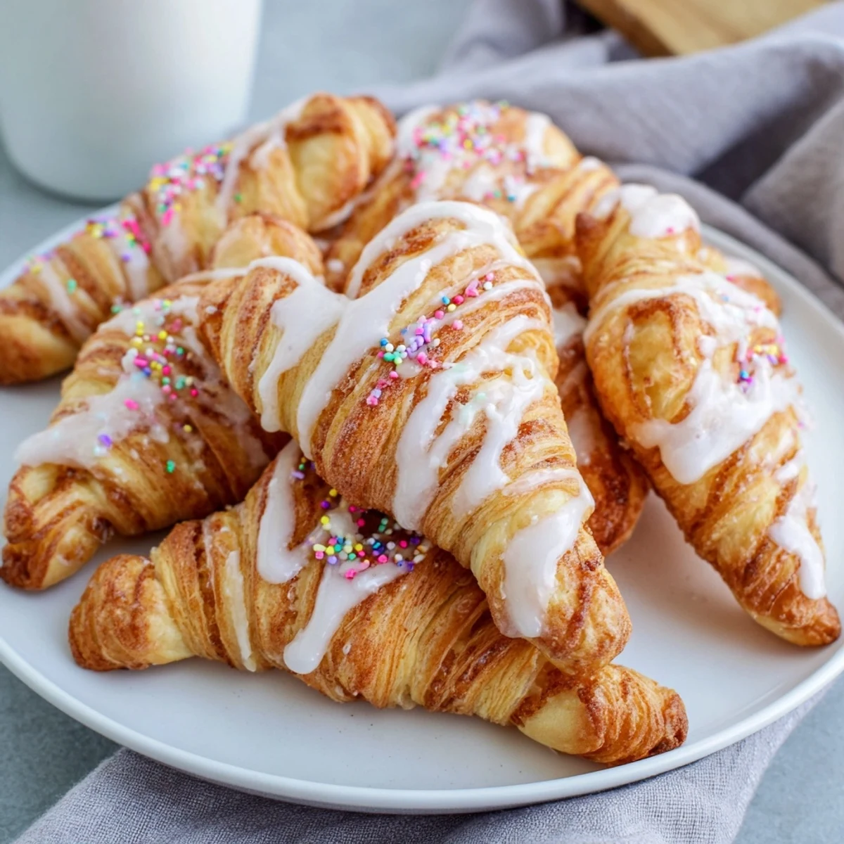 Fluffy cinnamon sugar Easter Bunny Twists arranged in a playful basket for festive holiday brunch serving