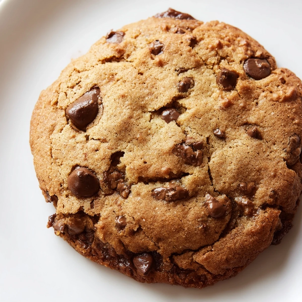 Warm nut free chocolate chip cookies with melty chips fresh from the oven