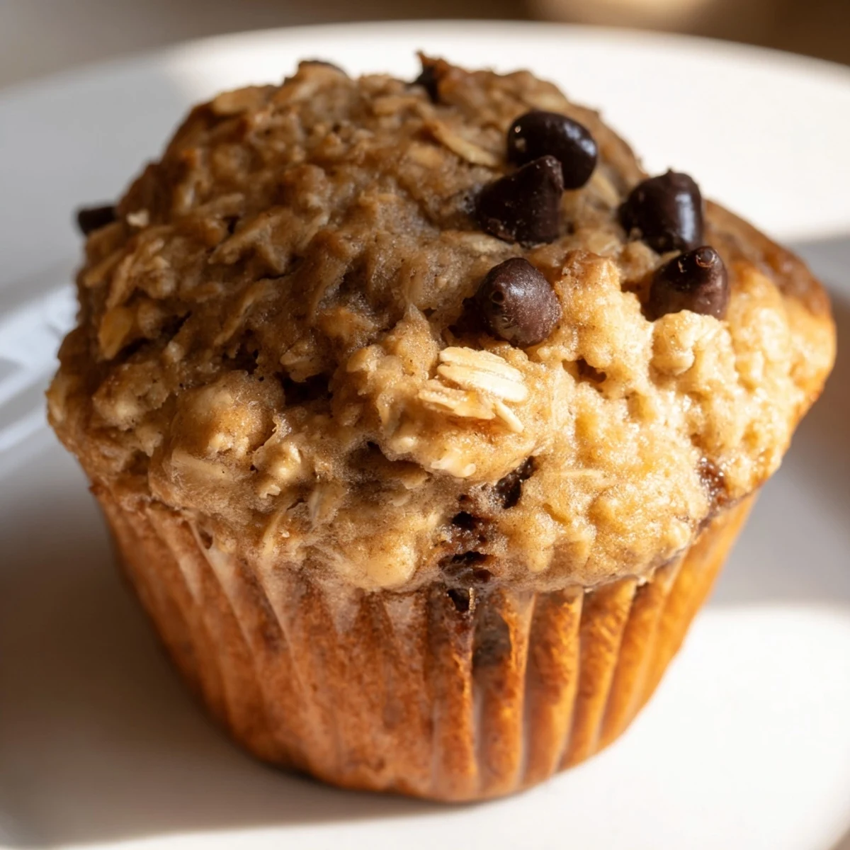 Moist banana oatmeal muffins cooling on wire rack, ready for breakfast or snacks