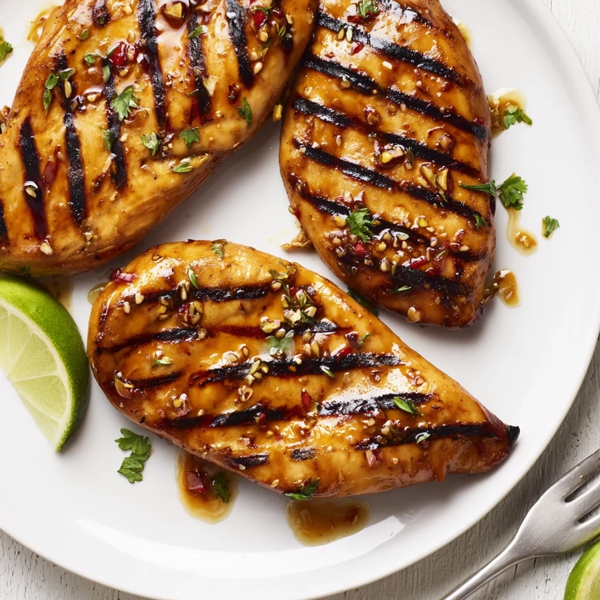 Juicy Key West Grilled Chicken marinated in citrus and honey, ready to slice