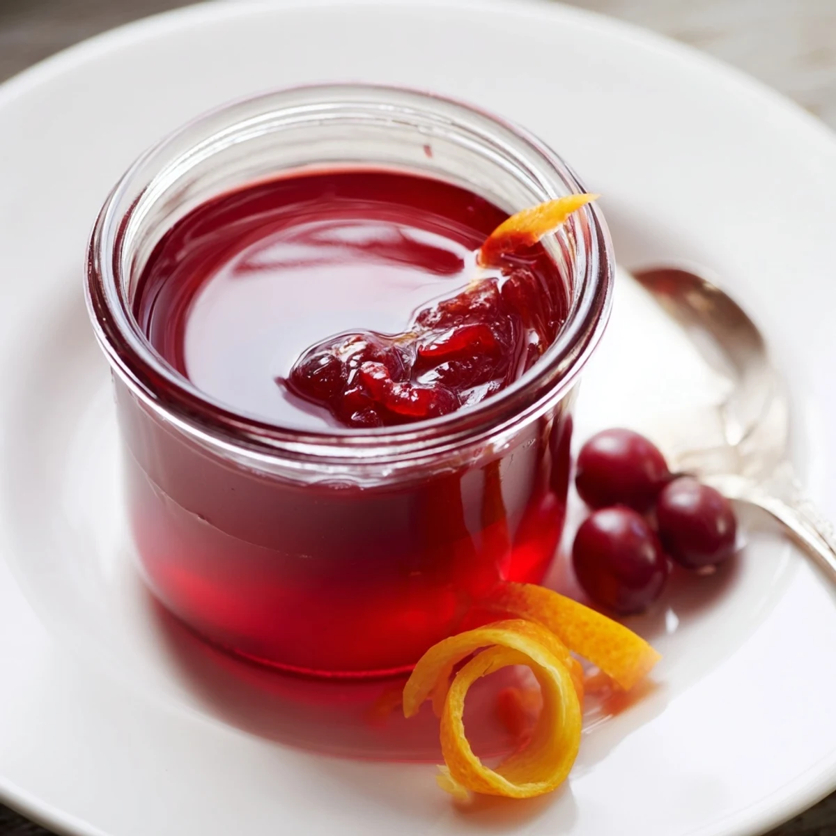Homemade Cranberry Syrup simmered with orange peel, fragrant and tangy