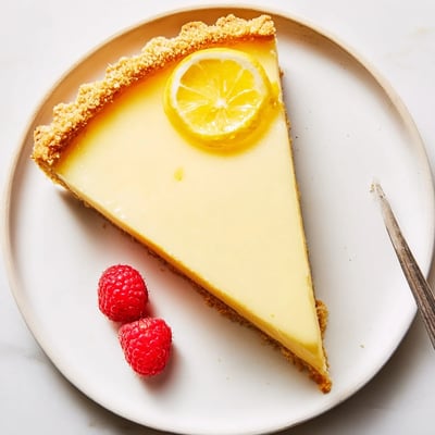 Chilled Creamy Lemon Tart Recipe served with fresh berries and bright citrus aroma