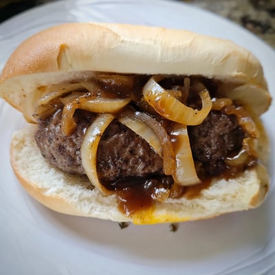 Smothered Hamburger Steak Sandwiches