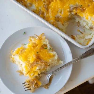 Cheesy Onion Potato Casserole