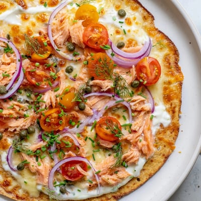 Salmon Tortilla Pizza