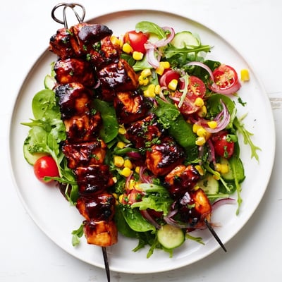 BBQ Chicken Skewer Salad